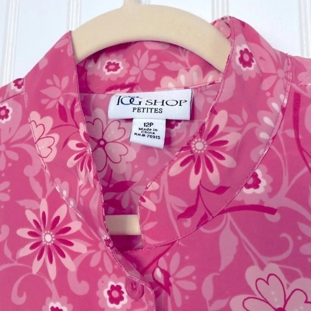 New TOG Shop Petites Pink Button Down Top Size 12 P - Picture 4 of 10